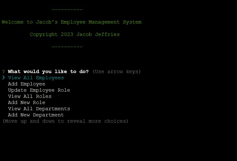 Employee Management System screenshot