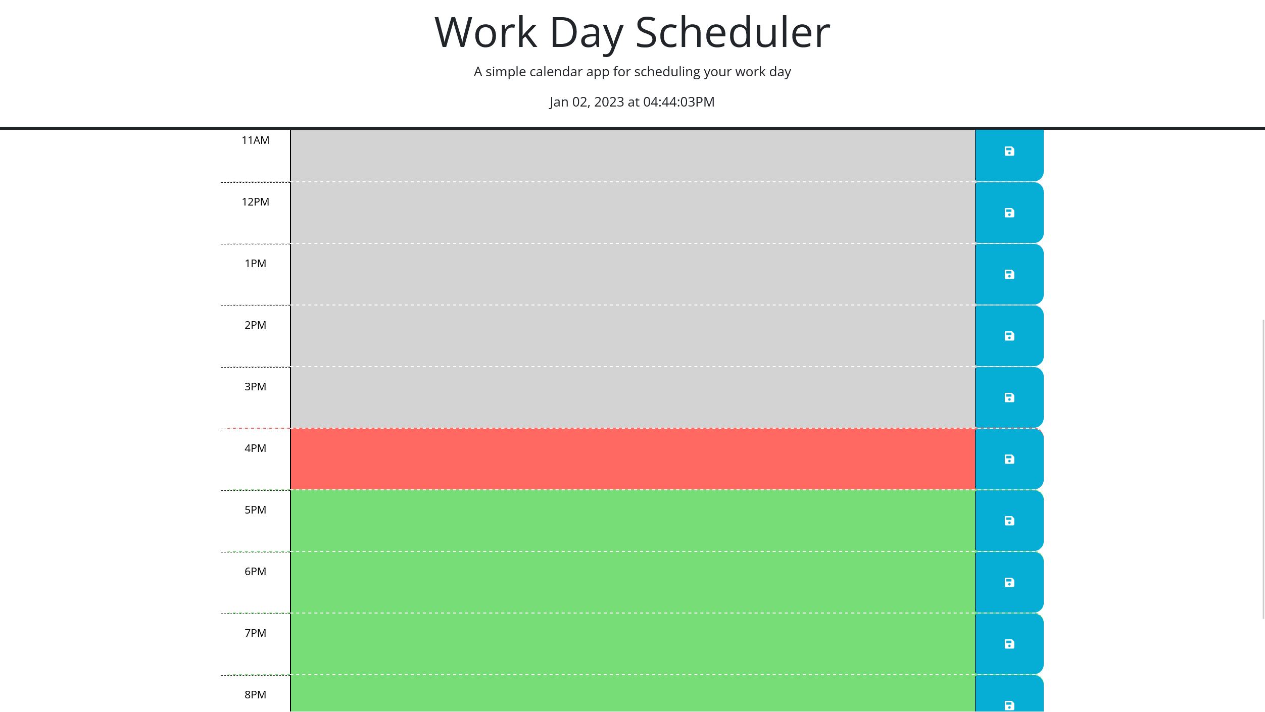Scheduler App Screenshot