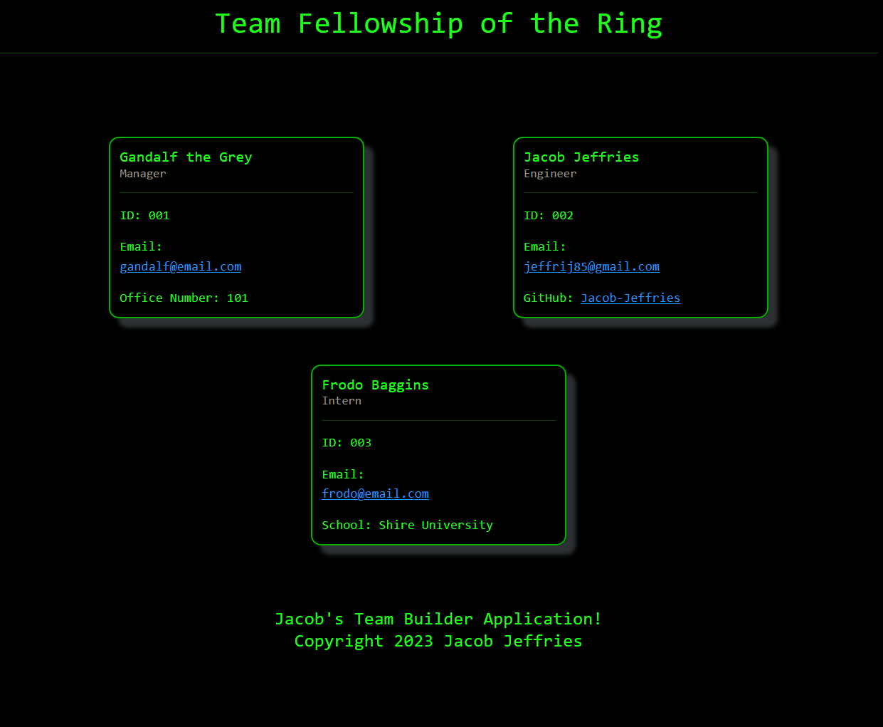 Team Builder App Screenshot