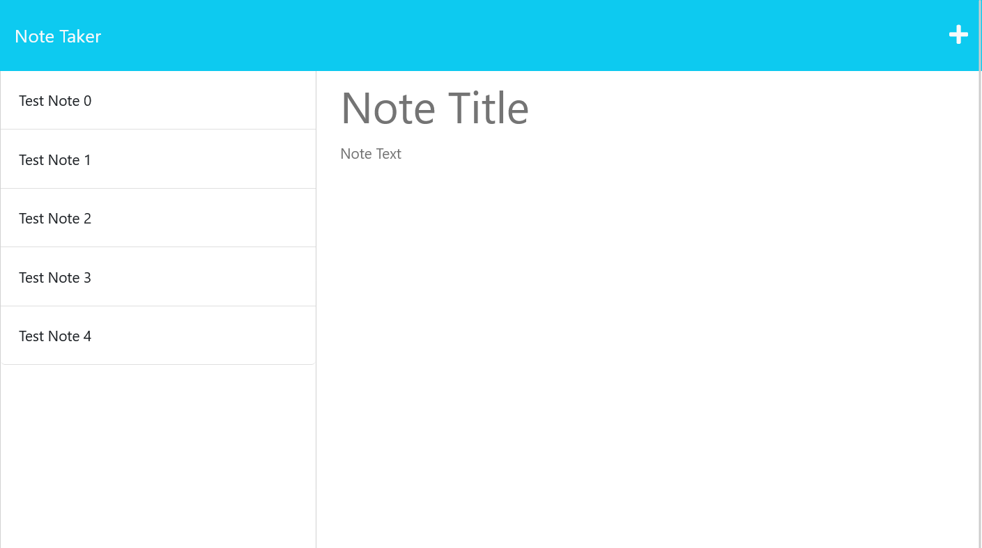 Note Taker App Screenshot