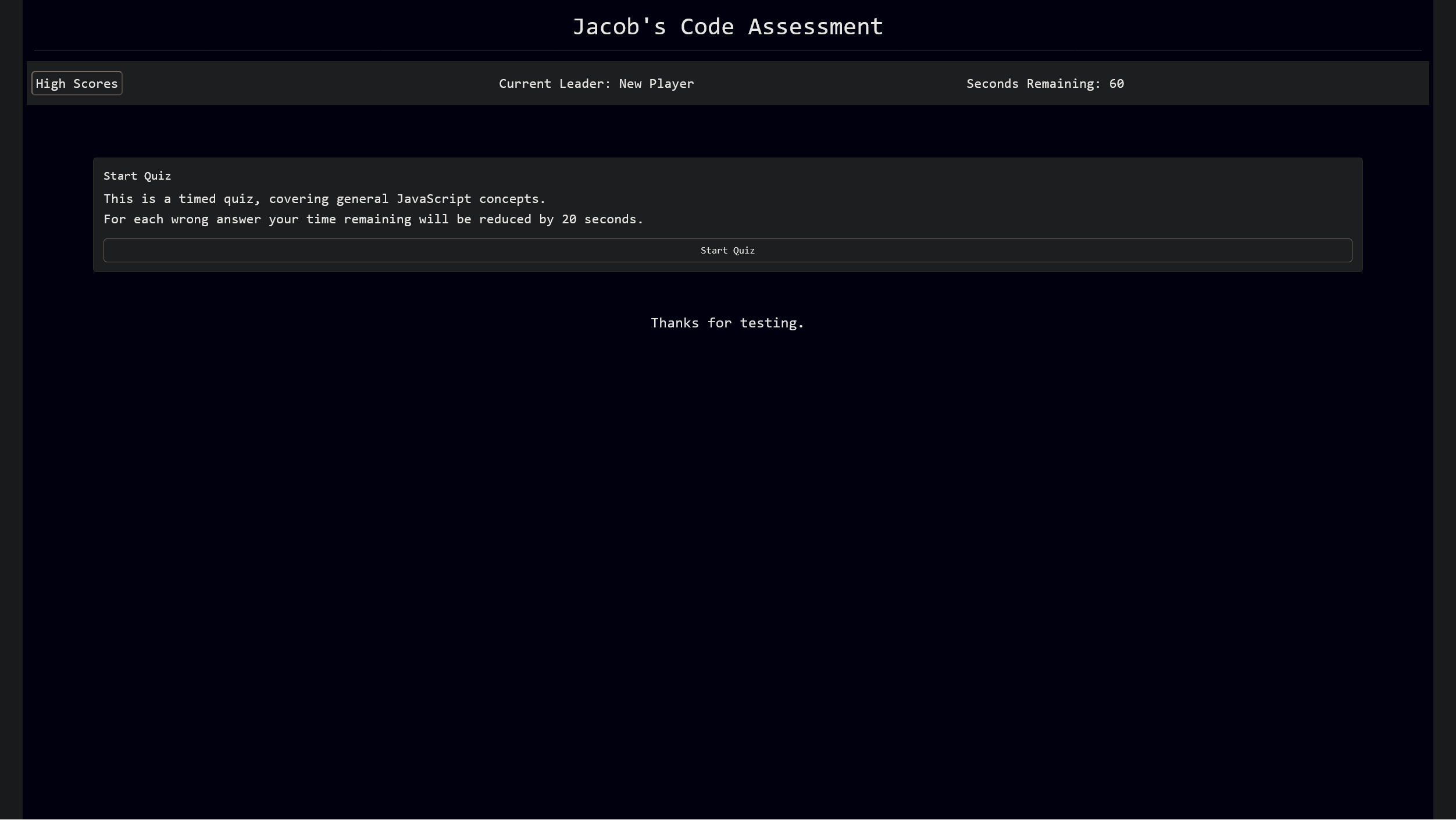 Quiz App Screenshot